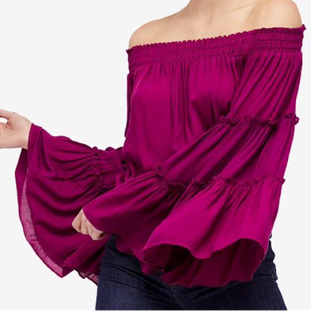 Free People purple off the shoulder top